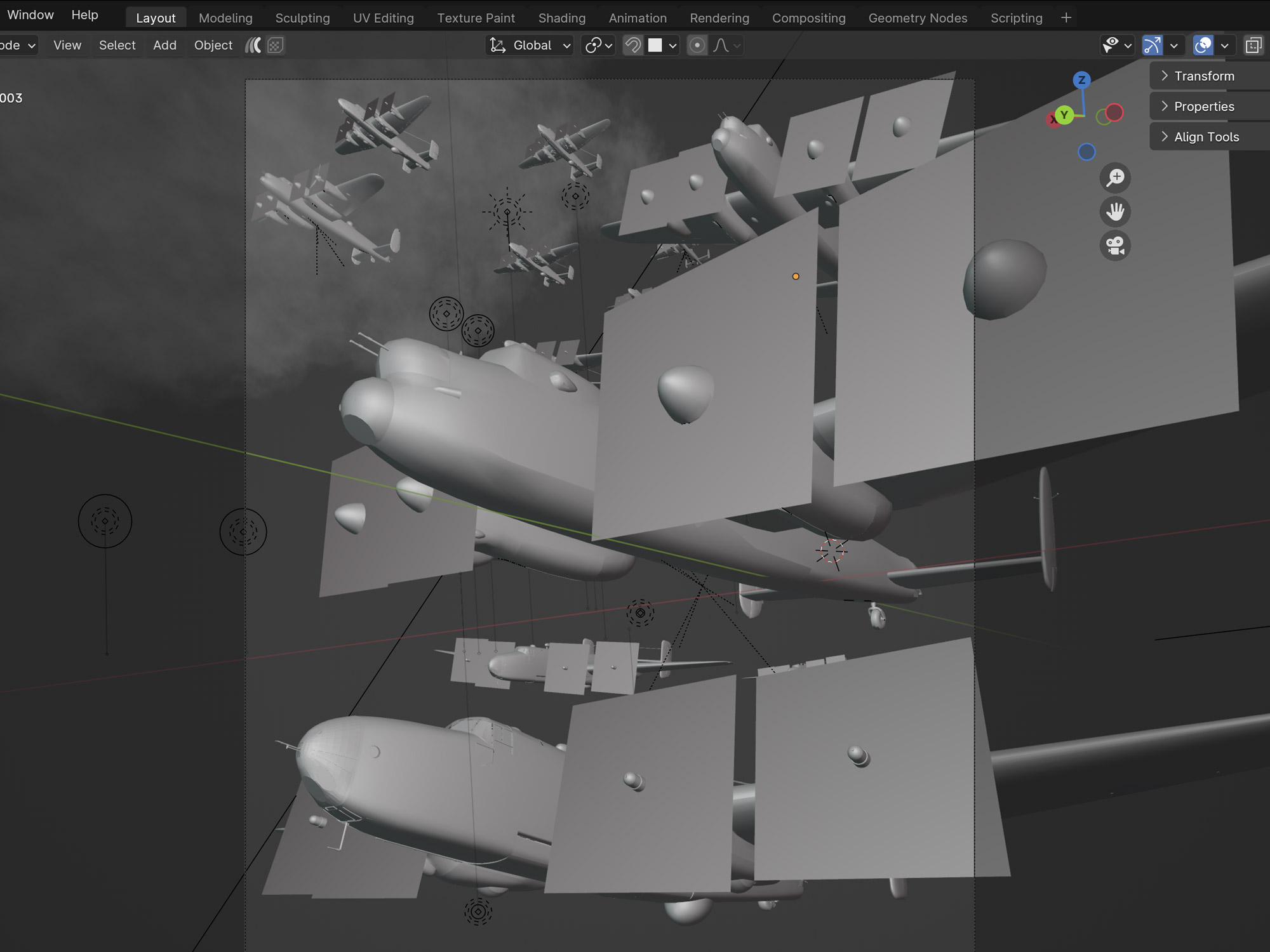 modélisation Avro lancaster pour communication 3D Mailly 3-4mai 1944 ©Supersolids